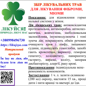 ЗБІР ТРАВ ДЛЯ ЛІКУВАННЯ ФІБРОМИ 200гр
