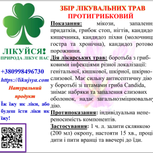 ЗБІР ТРАВ ПРОТИГРИБКОВИЙ 200гр